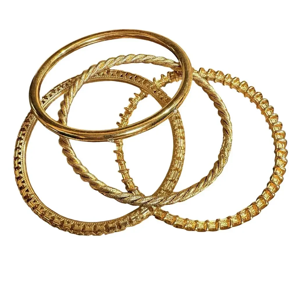 Camrose & Kross (JBK) Gold Tone Bangles Set Of Four Vintage